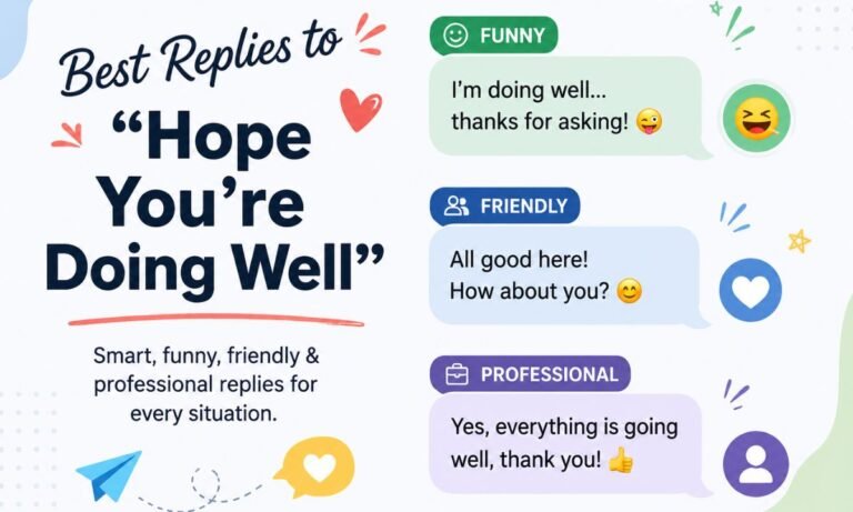 Best Replies to "Hope You're Doing Well