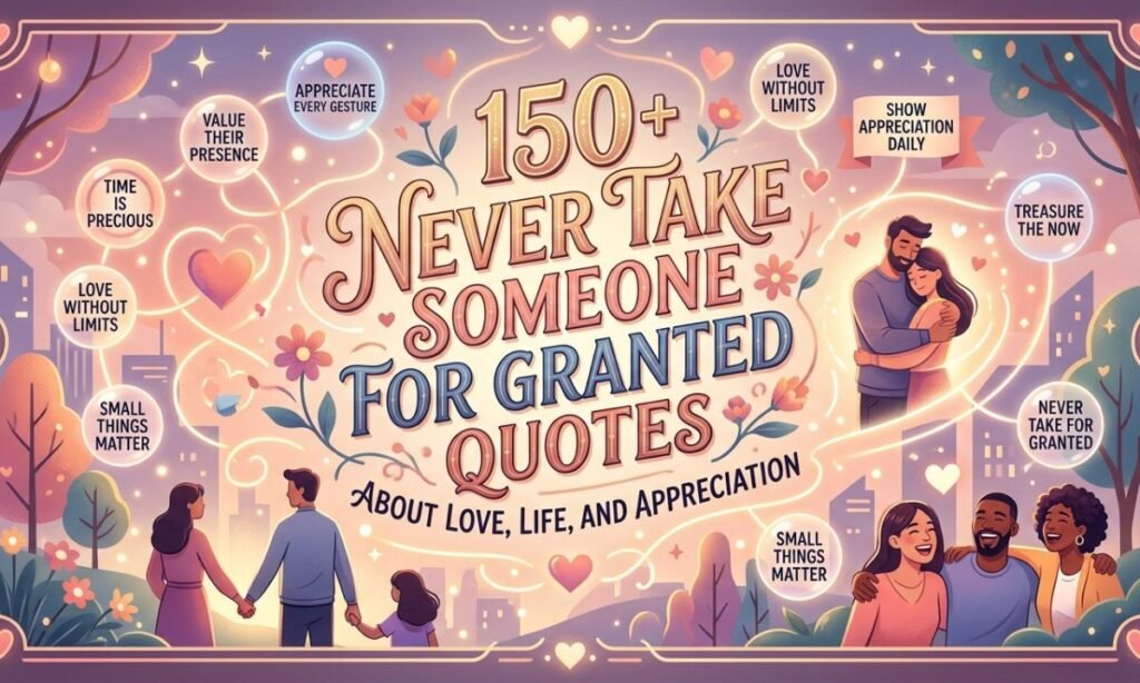 150+ Never Take Someone for Granted Quotes About Love, Life, and Appreciation 