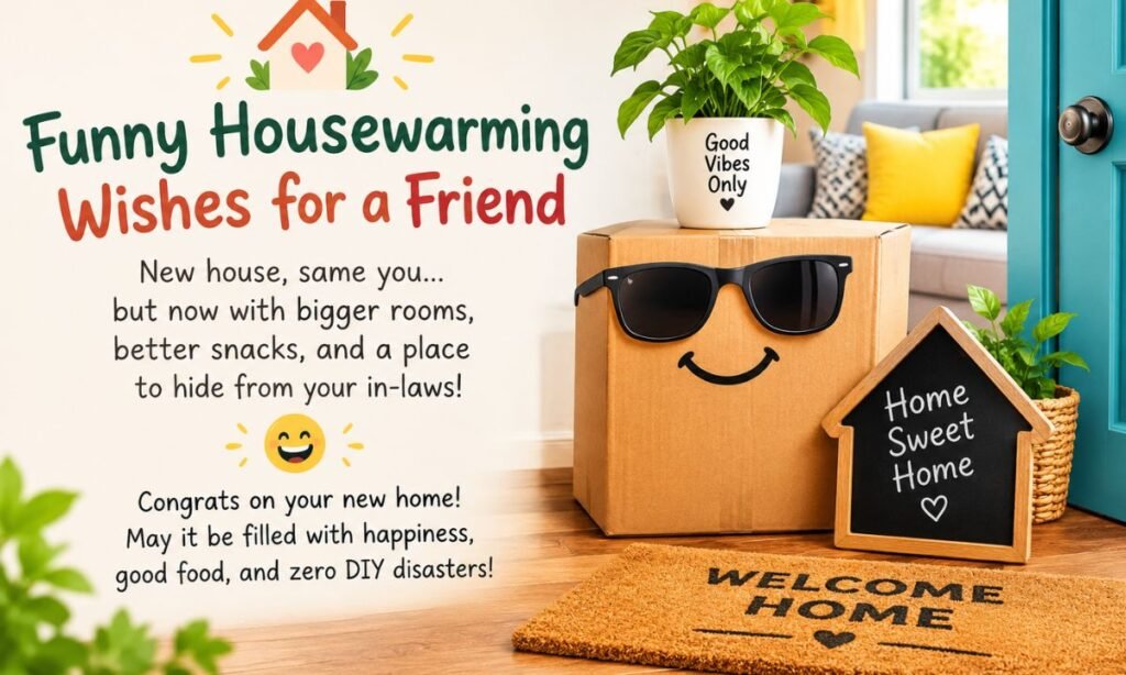 Funny Housewarming Wishes for a Friend