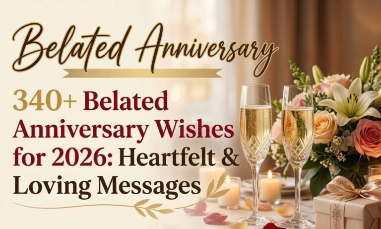 340+ Belated Anniversary Wishes for 2026: Heartfelt & Loving Messages