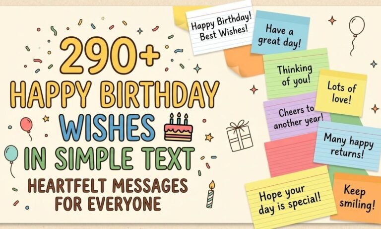 290+ Happy Birthday Wishes in Simple Text: Heartfelt Messages for Everyone