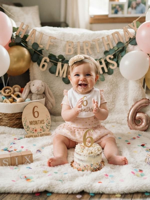 6-Month Birthday of Baby Girl