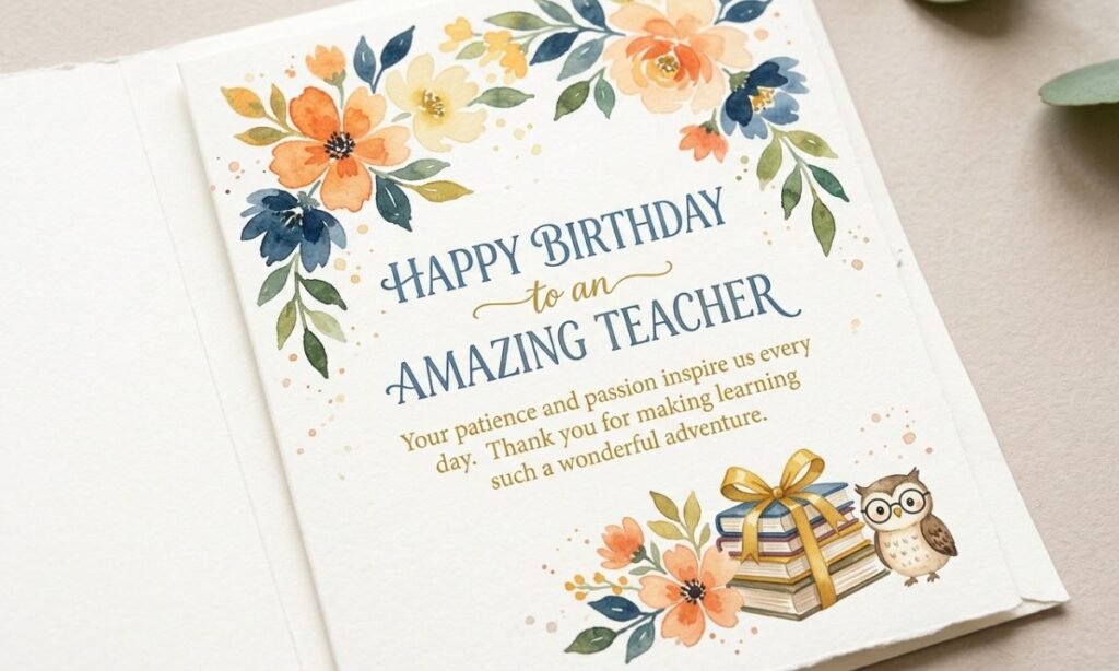 Birthday Card Messages for Teacher