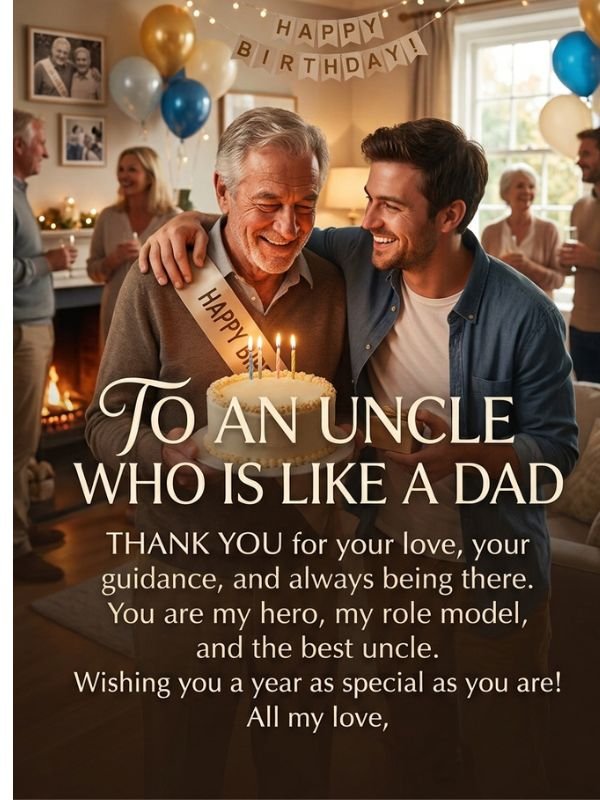 Birthday Wishes for  Uncle who is like a dad 
