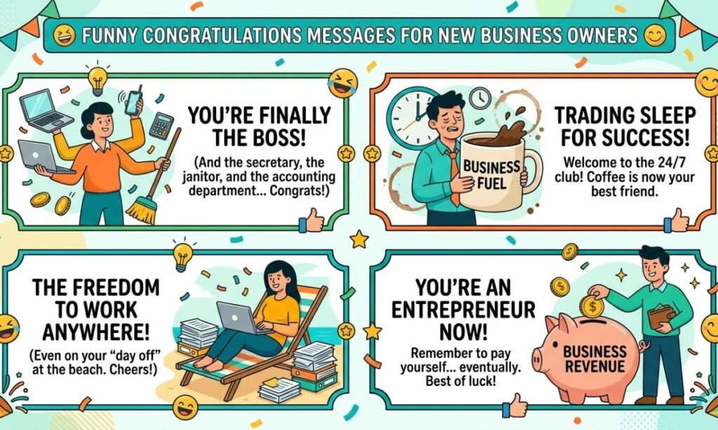 Funny Congratulations Messages for New Business Owners😄