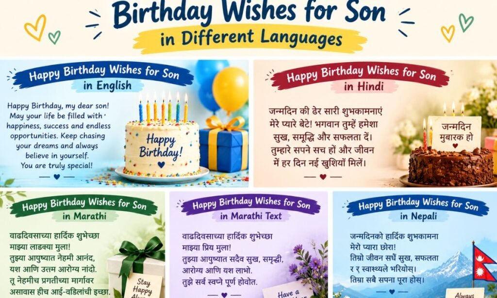 Birthday Wishes for Son in Different Languages