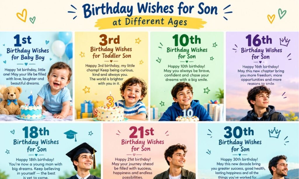 Birthday Wishes for Son at Different Ages