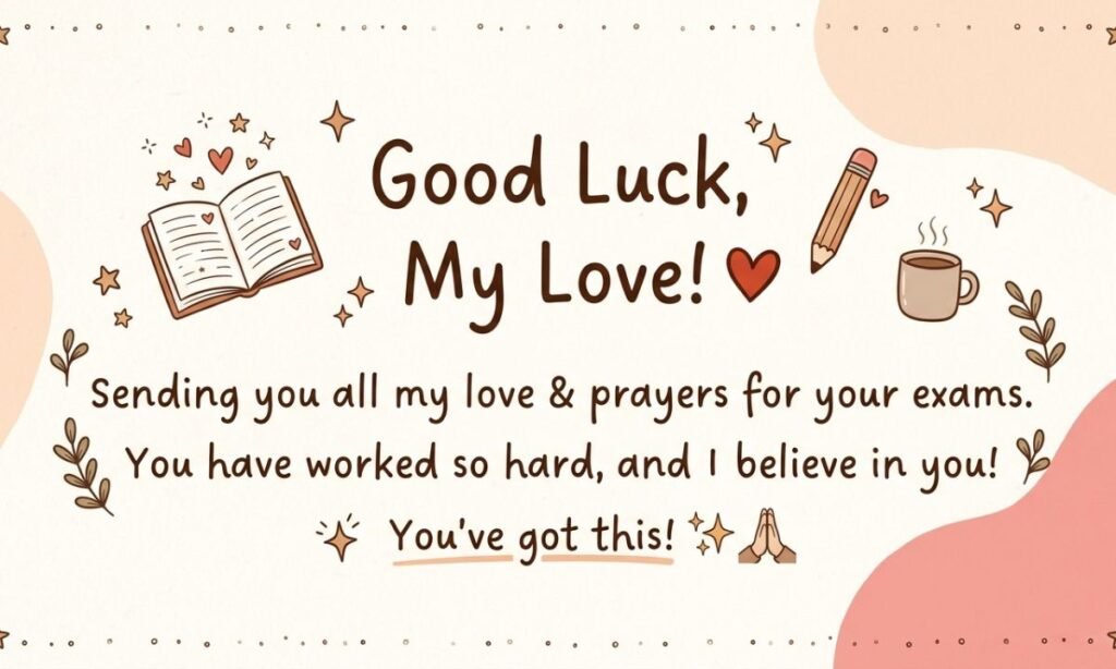 Exam Success Wishes and Prayers to My Love