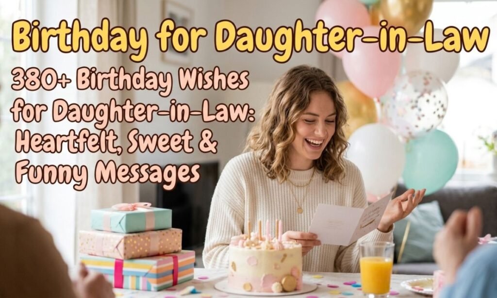 380+ Birthday Wishes for Daughter-in-Law: Heartfelt, Sweet & Funny Messages