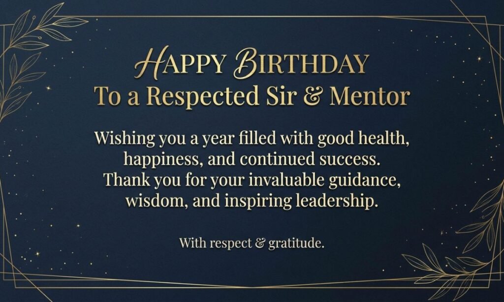 Formal Birthday Wishes for Sir for Respected Mentors
