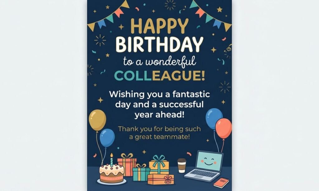 Professional Birthday Wishes for Colleagues on WhatsApp
