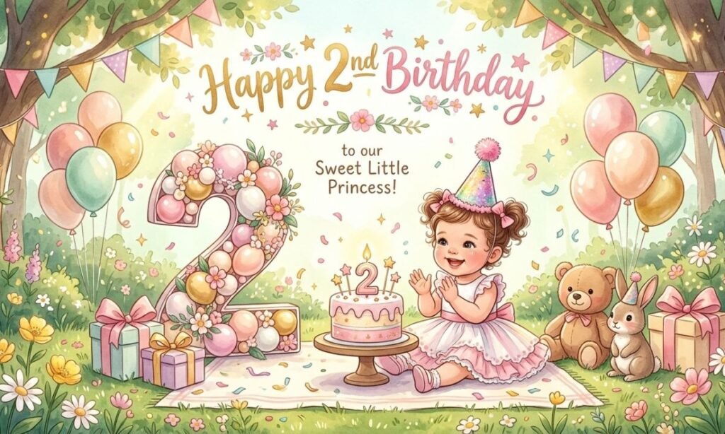 Cute & Sweet Birthday Wishes for a 2-Year-Old Princess