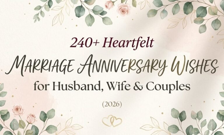 240+ Heartfelt Marriage Anniversary Wishes for Husband, Wife & Couples (2026)