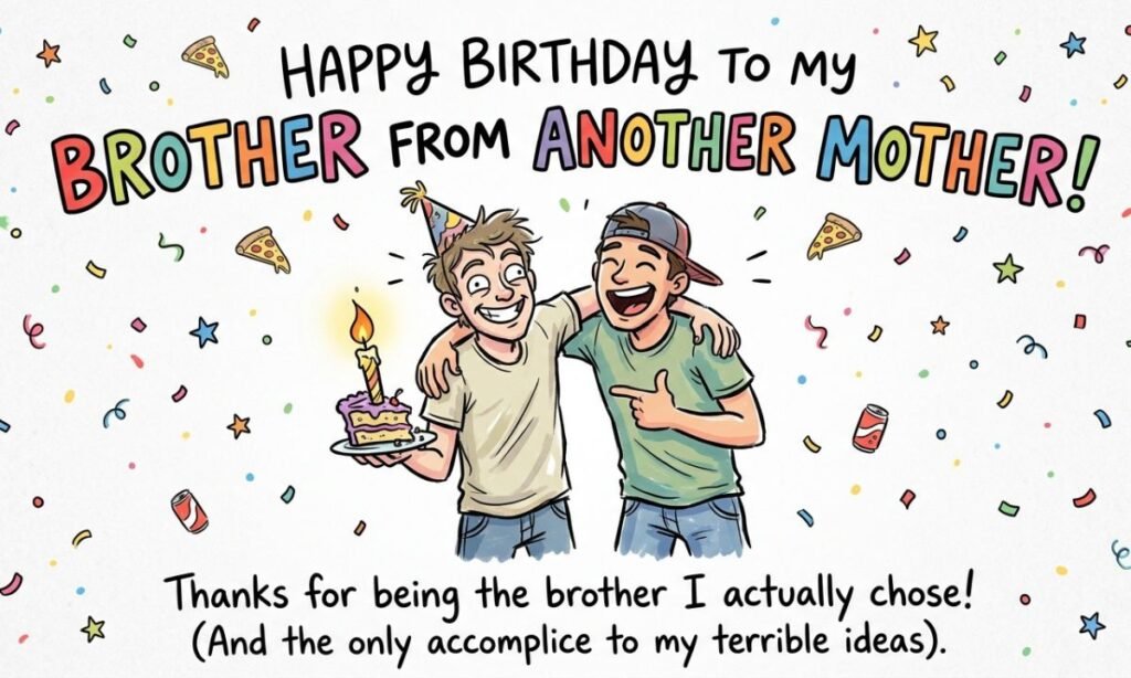 Funny Birthday Wishes for Brother from Another Mother