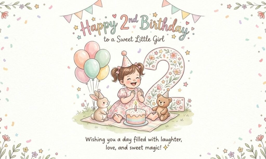 Simple & Lovely Birthday Wishes for a 2-Year-Old Girl