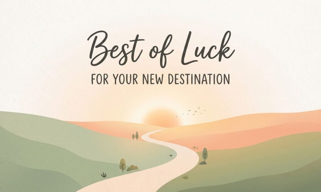 Best of Luck for Your New Destination