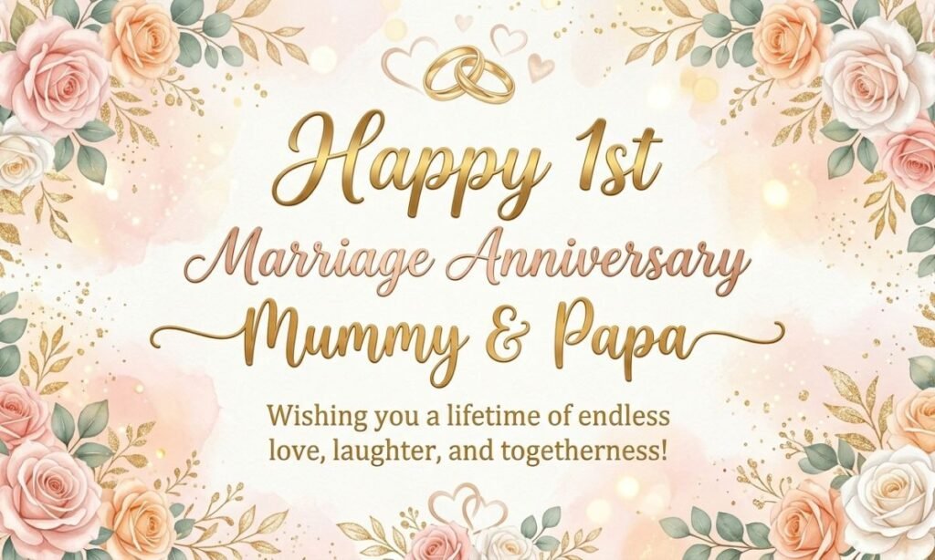 First Marriage Anniversary Wishes for Mummy Papa