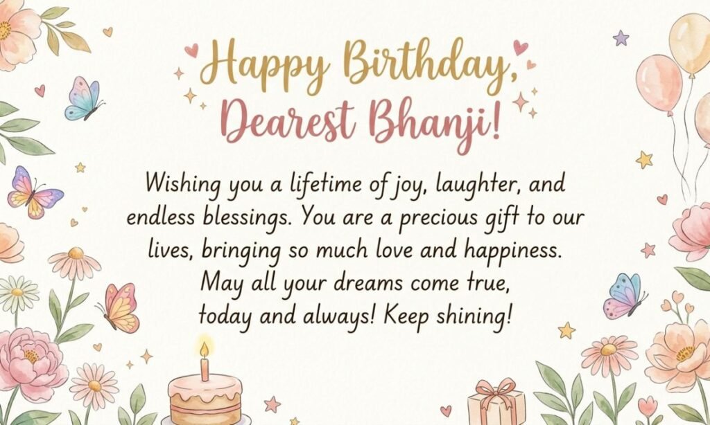 Birthday Wishes for Bhanji from Khala