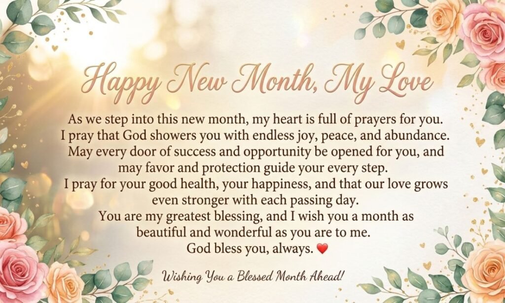 New Month Success Wishes for My Love