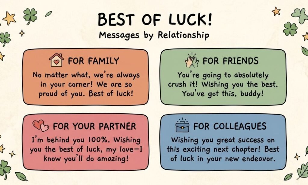 Best of Luck Messages by Relationship