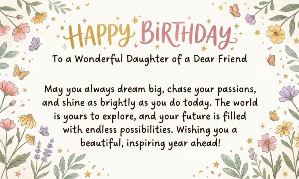 Short Birthday Wishes for a Friend's Daughter
